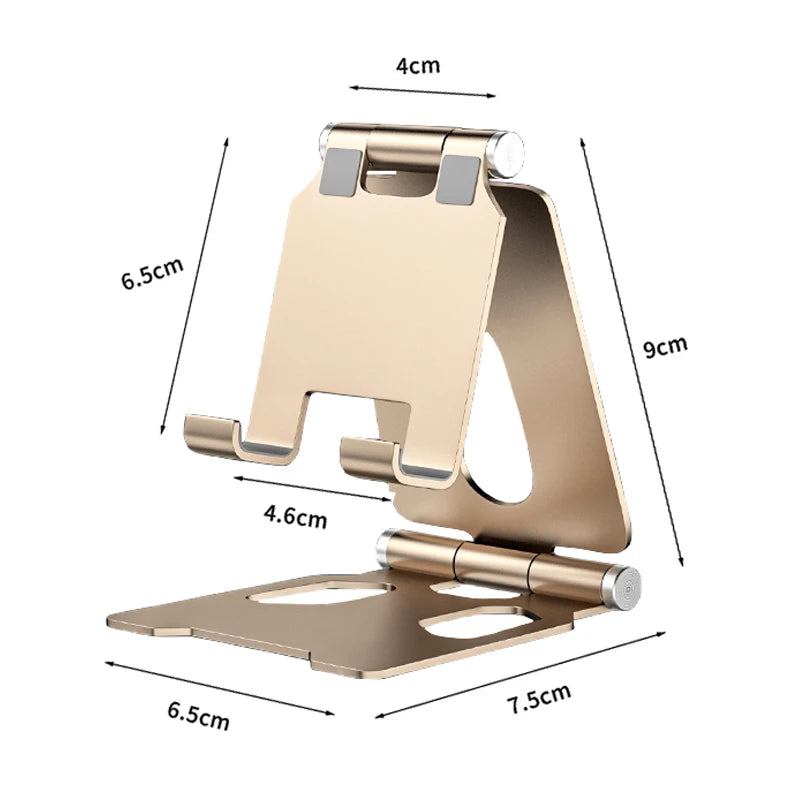 TOKOHANSUN Aluminum Phone Stand – Foldable Desktop Holder for iPhone & All