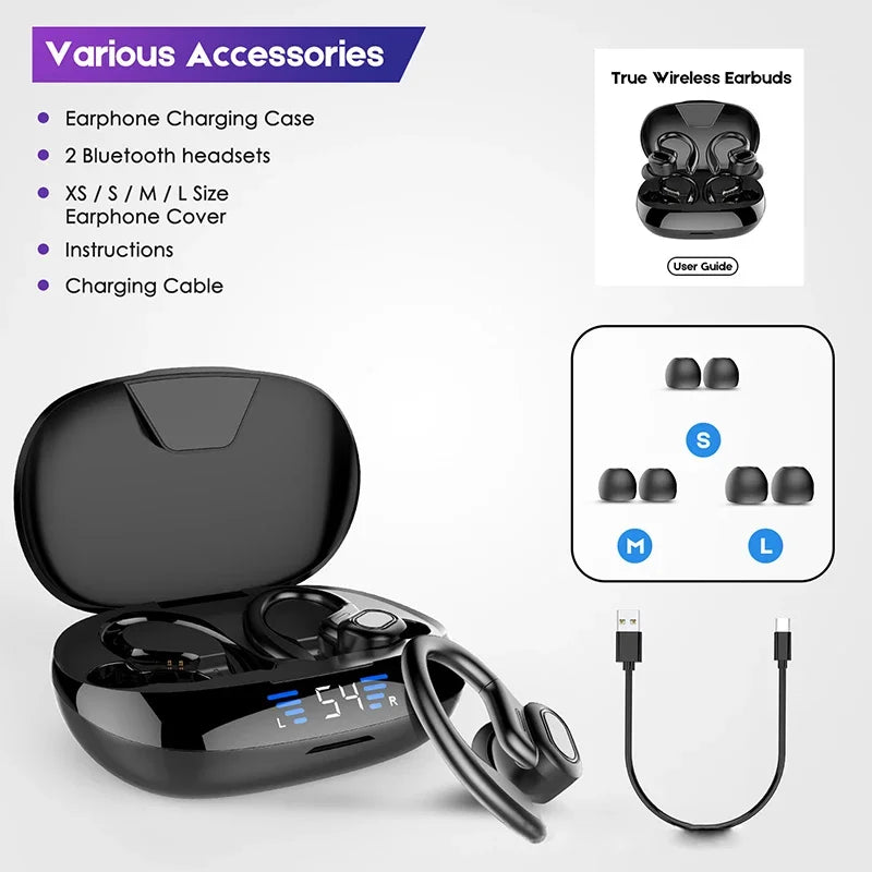 Bluetooth 5.3 Ear Hook Earbuds with Hybrid ANC by JEFF's Favorite Picks