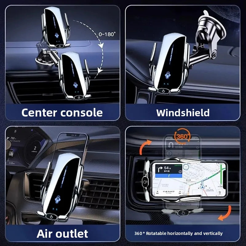 Auto-Clamp Wireless Car Phone Holder Charger Vent Mount