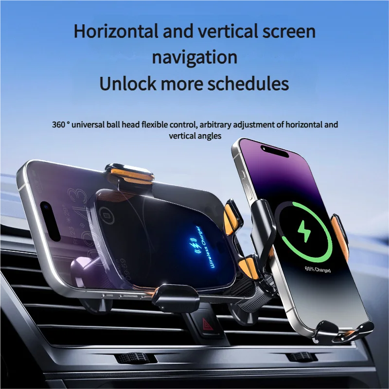Smart Induction Car Phone Holder – 15W Wireless Fast Charging Mount