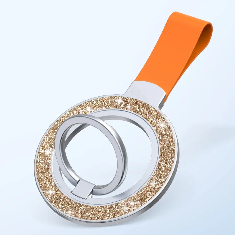 QGhappy MagSafe Phone Holder – Double Magnetic Grip Ring Stand with Hand Strap