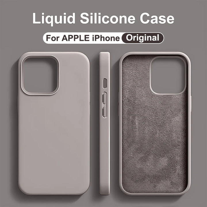 keai Original Liquid Silicone iPhone Case | Shockproof Anti-Scratch Cover iPhone 15–11 Pro Max Plus