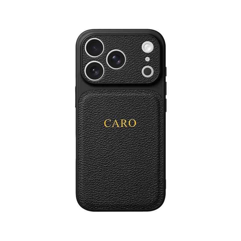 Custom Initial Letter Leather Case for iPhone 17 16 15 — luxury leather case for iPhone