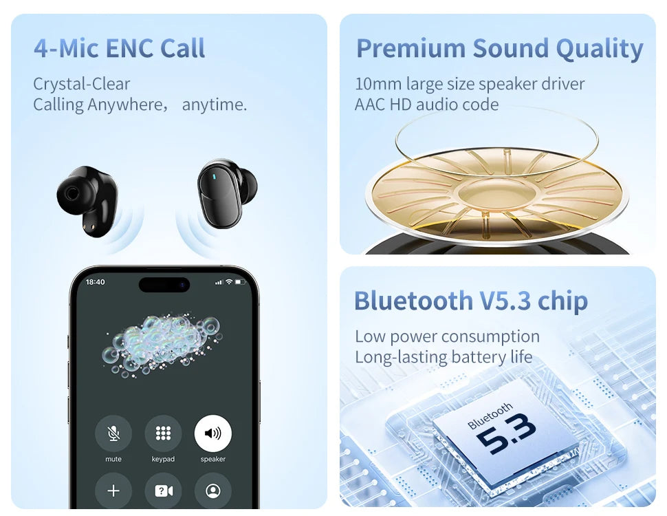 Buy Long Lasting Waterproof Bluetooth 5.3 Earbuds | 60H Battery