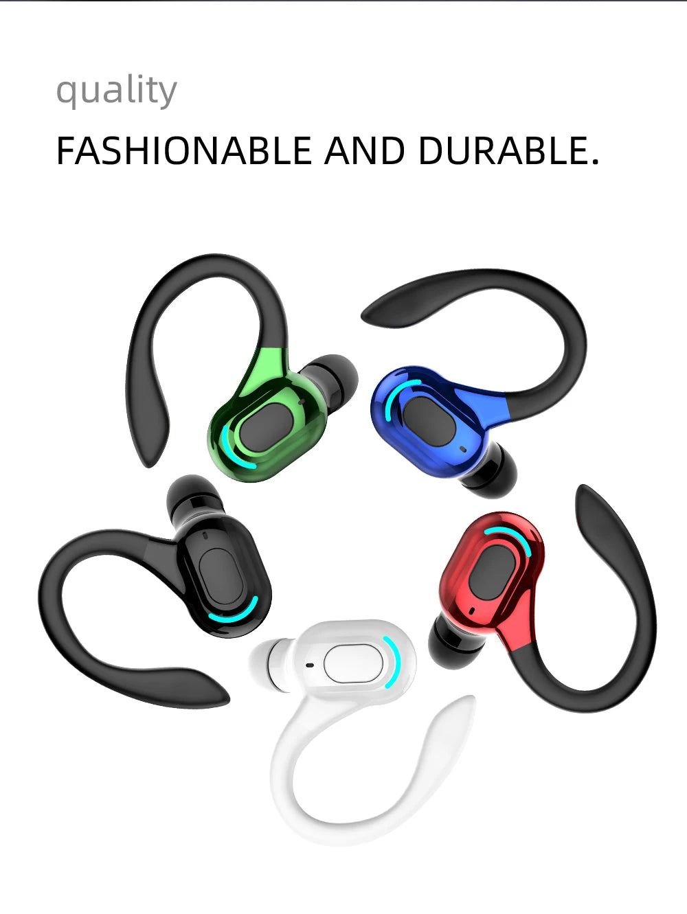 DISOUR M-F8 Wireless Ear-Hook Headset - Best Headphones for iPhone and Samsung