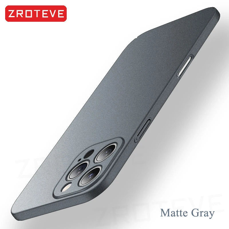 ZROTEVE Slim Matte iPhone Case | Hard PC Anti-Fingerprint Cover iPhone 17–12