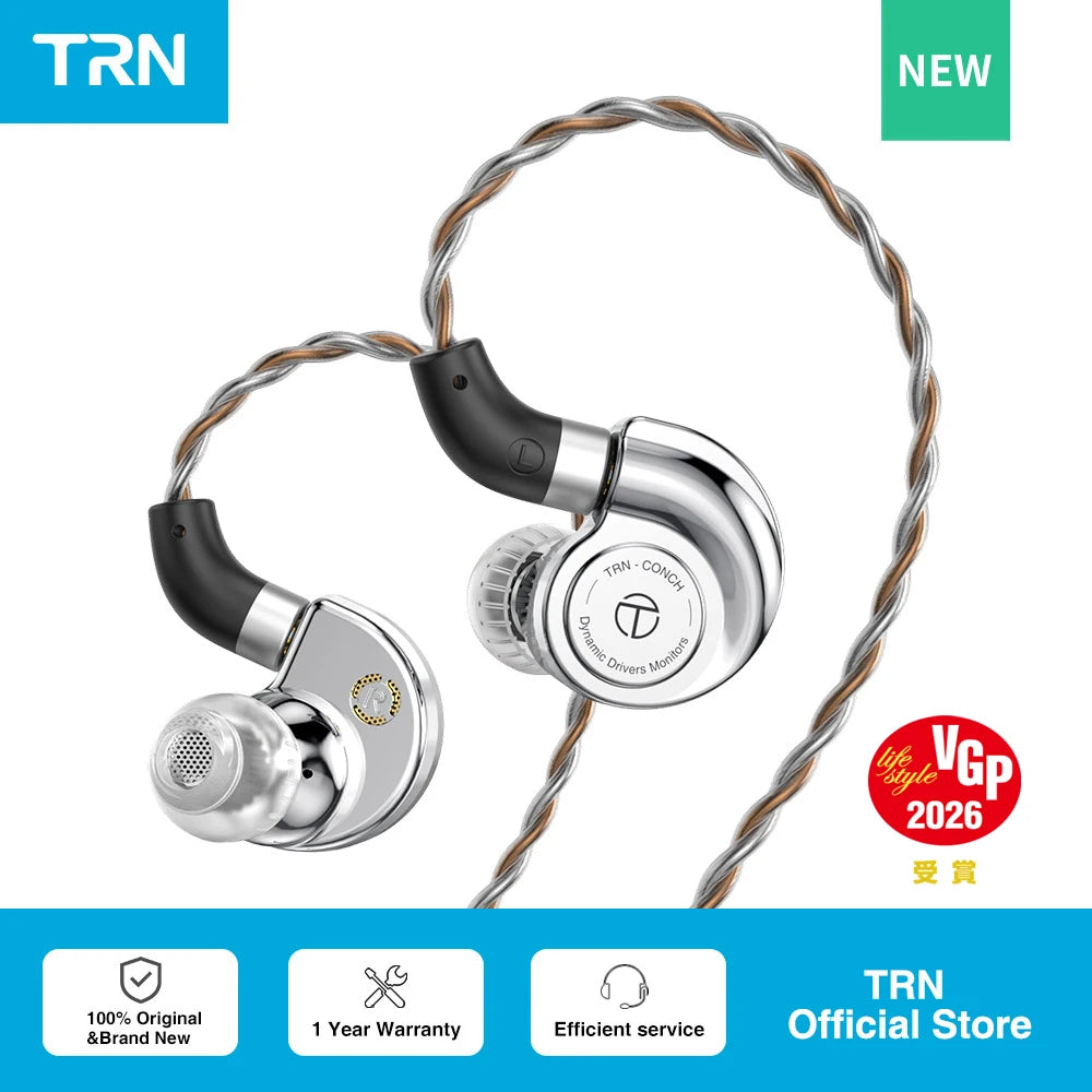 TRN Conch Wired In-Ear Monitors DLC Diaphragm Tuning Filters