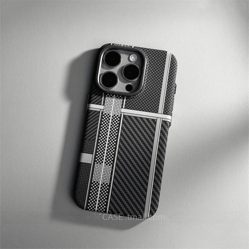 Carbon Fiber MagSafe Case for iPhone 15/16/17 Pro Max – Camera Lens Protection