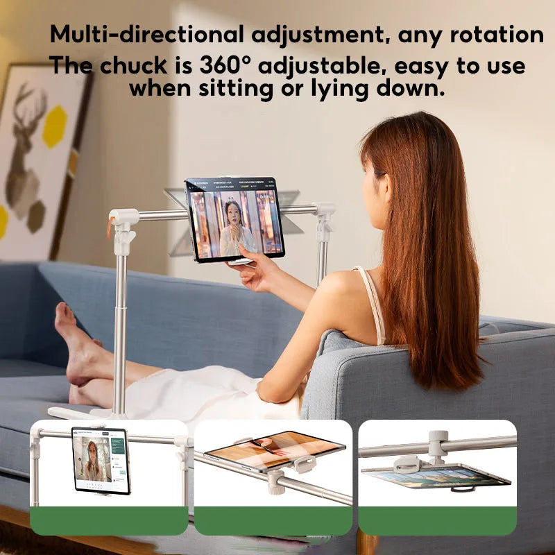 CT13 Aluminum Bed Tablet Phone Holder – Lazy Bracket Telescopic Folding Stand