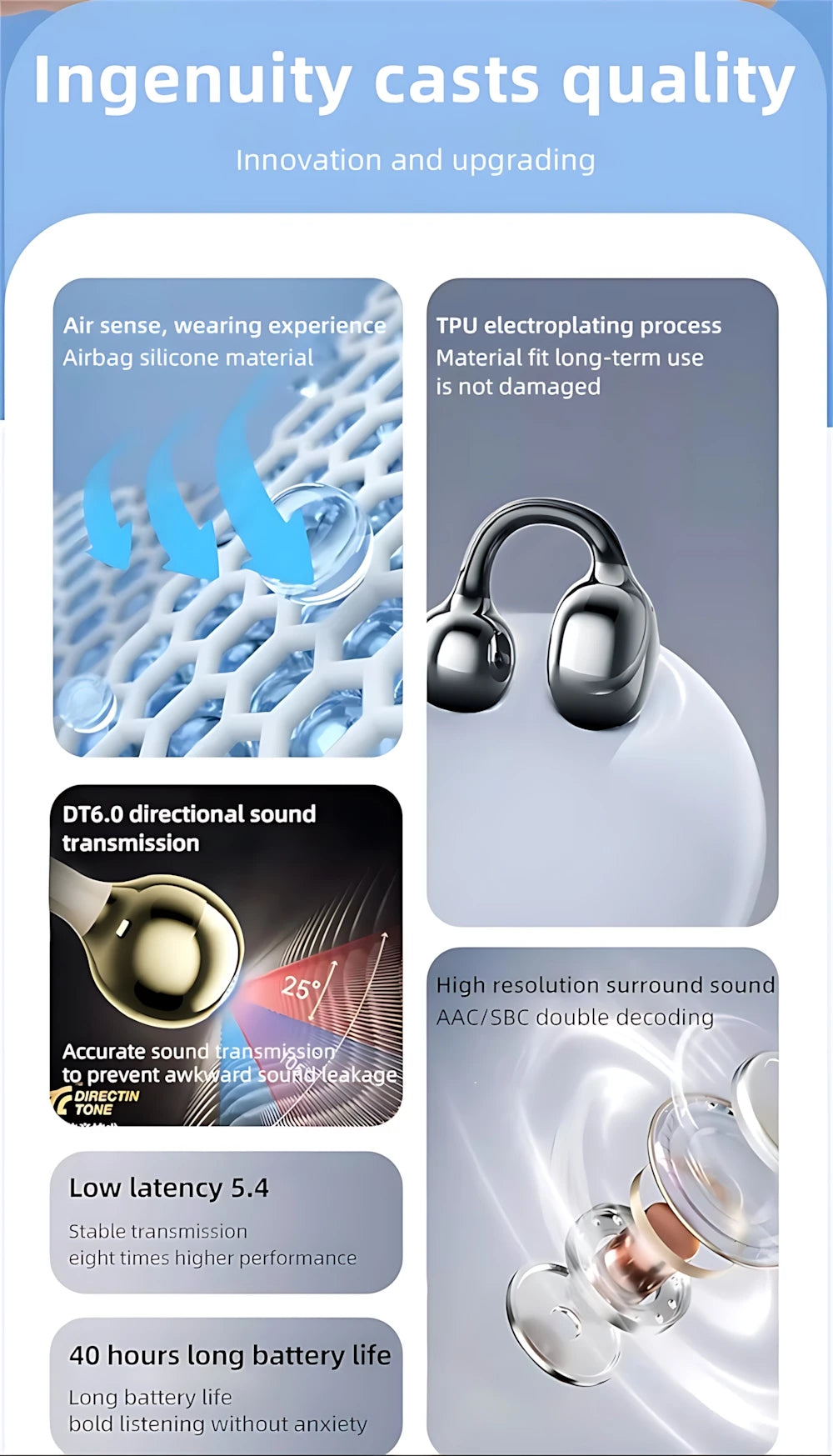 Waterproof Wireless Earbuds For Sports - 2025 Air Bone Conduction — waterproof phone accessories