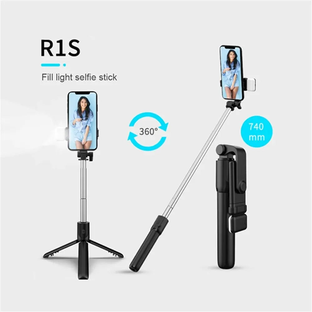 Fomscvka Bluetooth Selfie Stick Tripod – Wireless Remote & Retractable