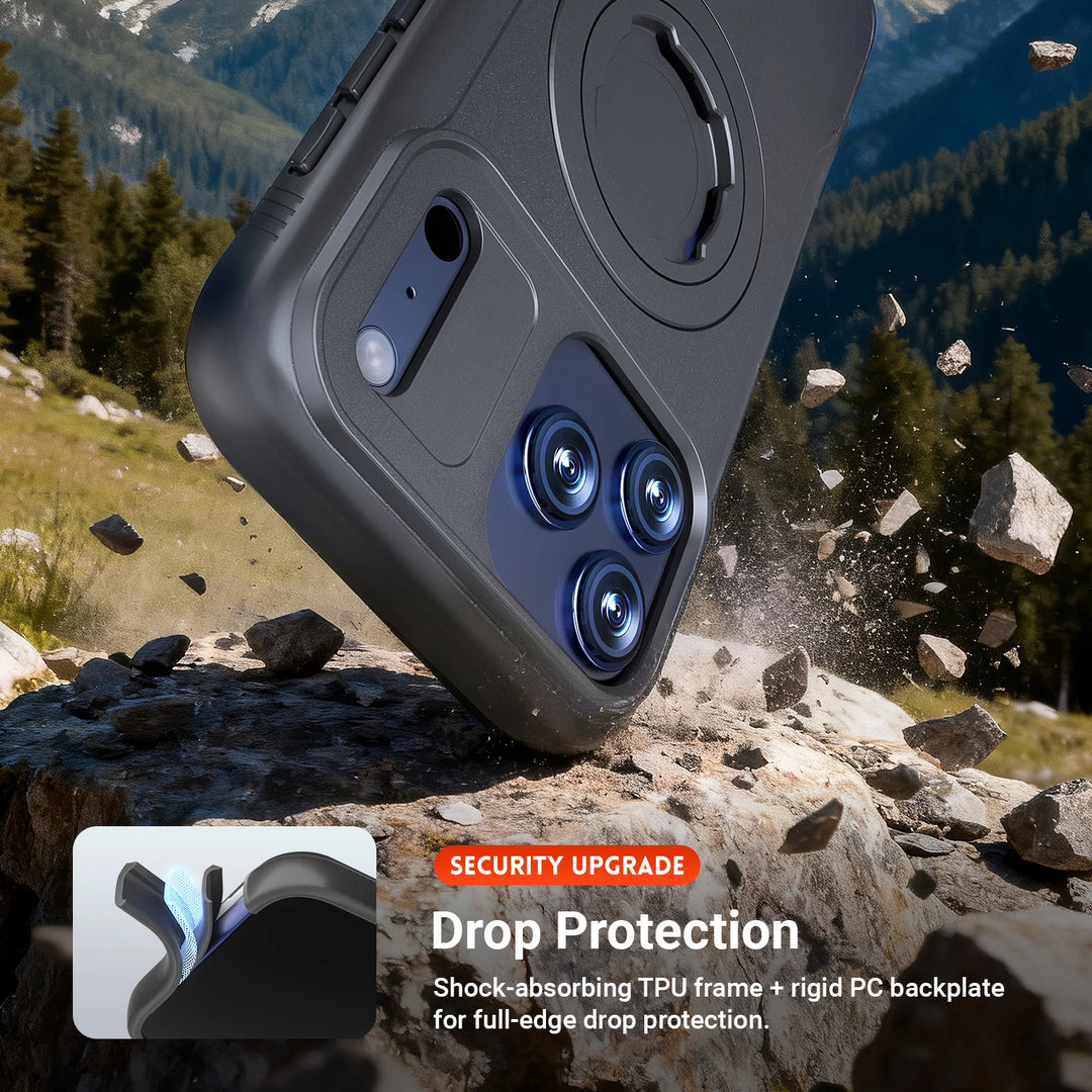 Motorcycle Bike Mount Case for iPhone 14/15/16/17 Pro Max – Magnetic Lock-in