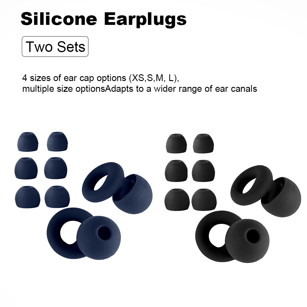 Silicone Earplugs 4 Sizes Hypoallergenic Reusable Noise Reducing