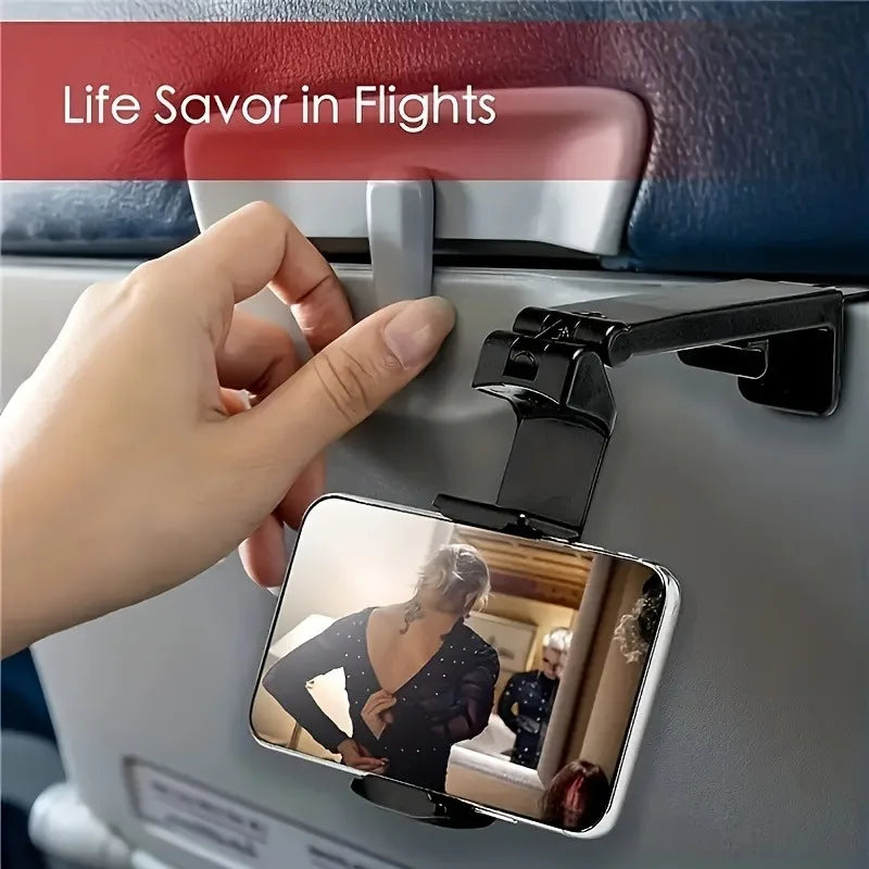Airplane phone holder for tray table and seat back, image 3