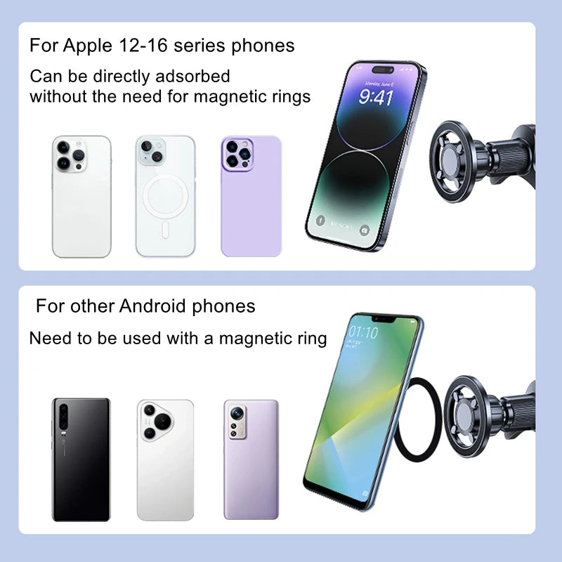 Magnetic Car Vent Phone Holder – 360° Rotation Mount