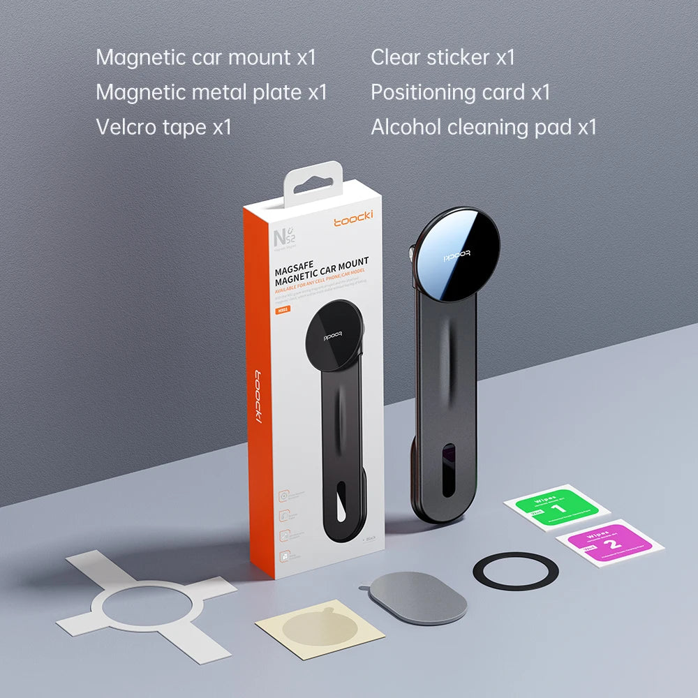 Toocki N52 Magnetic Car Phone Holder – MagSafe GPS Mount for iPhone 15 14 13