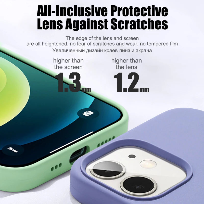keai Original Liquid Silicone iPhone Case | Shockproof Anti-Scratch Cover iPhone 15–11 Pro Max Plus
