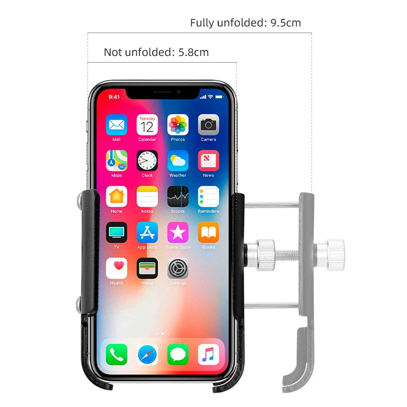 iBudim Aluminum Bike Phone Holder – 360° Motorcycle Handlebar Mount