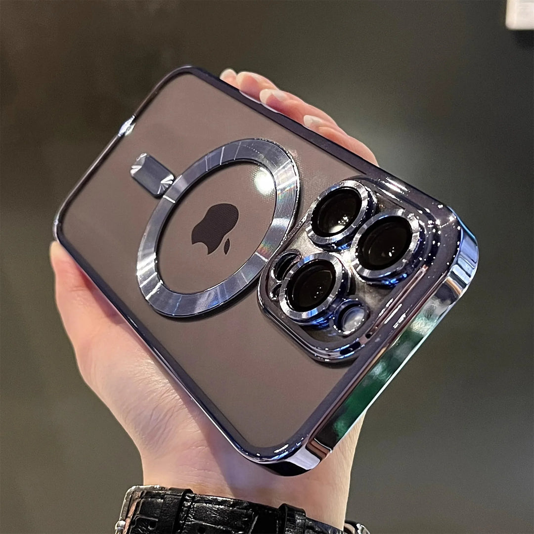 QIXTWO Luxury Plating Clear MagSafe iPhone Case | Magnetic Shockproof Transparent Cover iPhone 17–11
