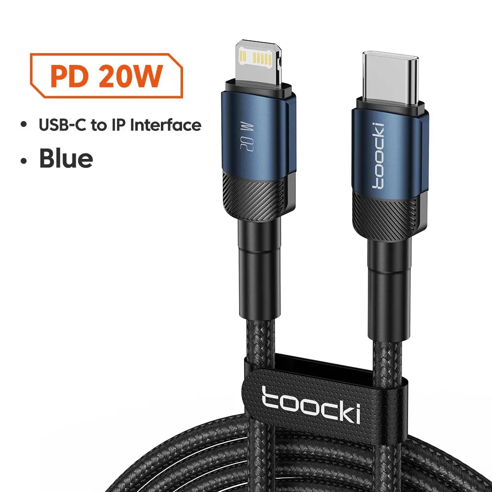 Toocki 6A USB-C Fast Charging Cable | 100W PD Braided Cord iPhone 15 Huawei Realme Oppo OnePlus