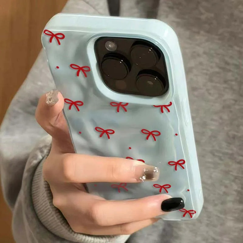 Red Bow iPhone Case | Coquette Soft TPU Cover for iPhone 11-15