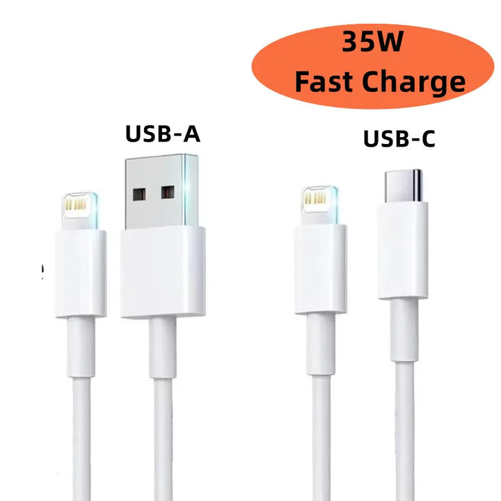 35W USB-C to Lightning Fast Charge Cable | 2.4A Quick Charge for iPhone 14 13 12 11 X XR 8 7
