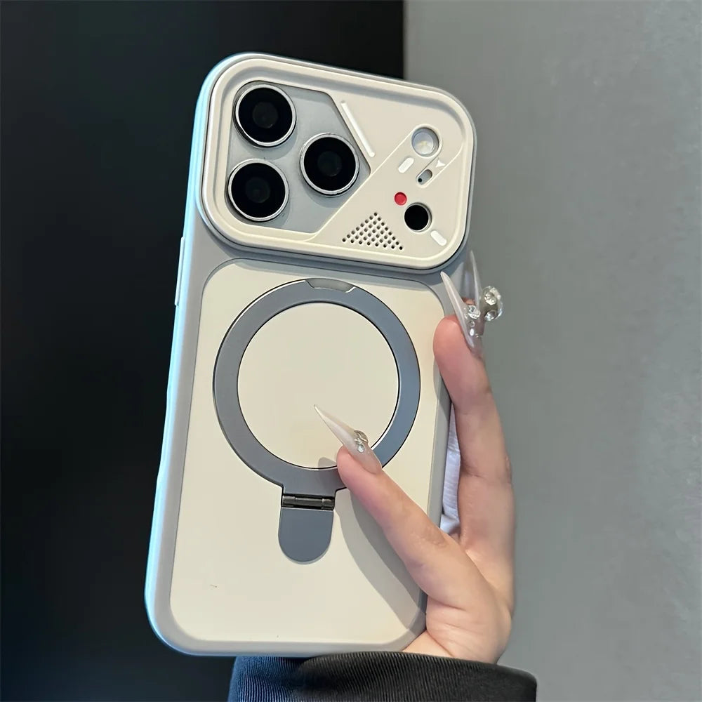 Armor MagSafe Case with Metal Ring Kickstand for iPhone 11-17 Pro Max