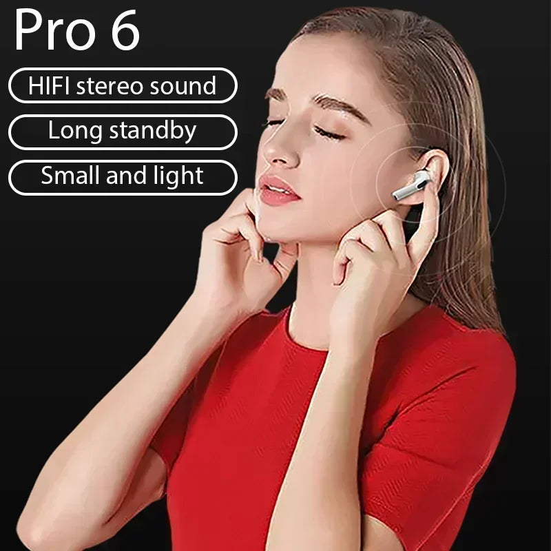 Pro 6 TWS Wireless Bluetooth Earbuds - Wireless Earbuds for Sale