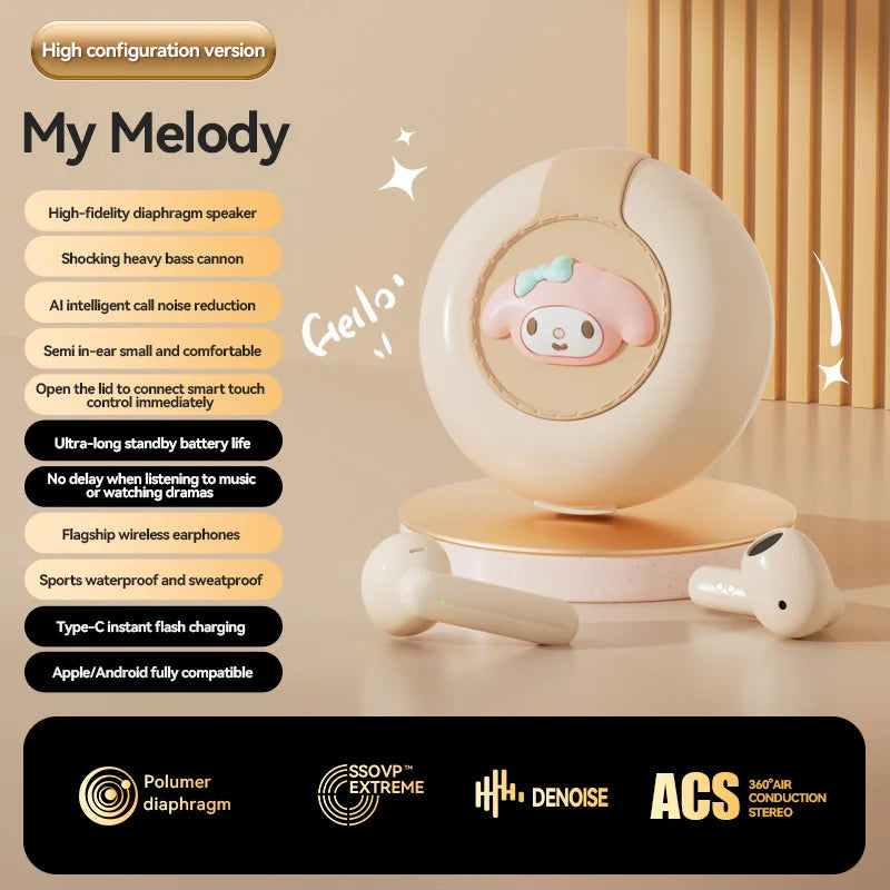 Hello Kitty Bluetooth 5.2 Wireless Earbuds, Waterproof, Affordable
