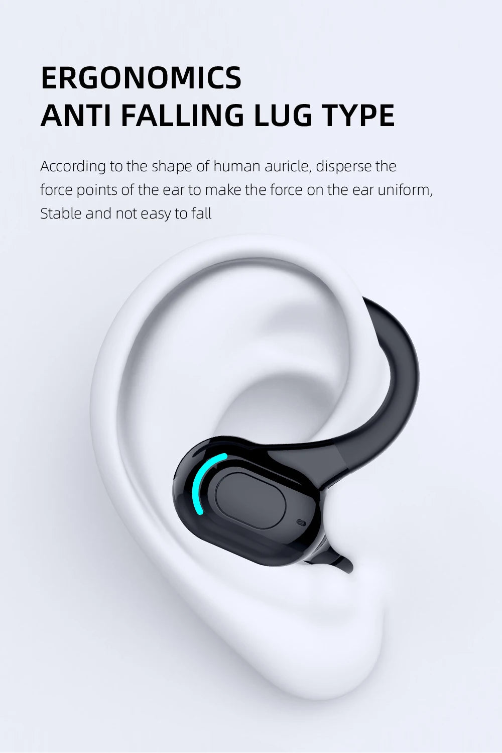 DISOUR M-F8 Wireless Ear-Hook Headset - Best Headphones for iPhone and Samsung