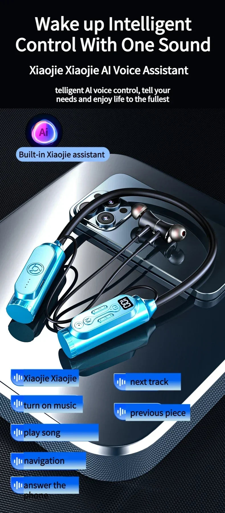 Luxuglow Smart Neckband Earphones with ANC and Power Bank