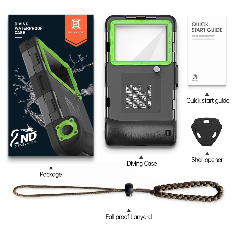 Shellbox Waterproof Diving Phone Case - Durable Underwater Protection