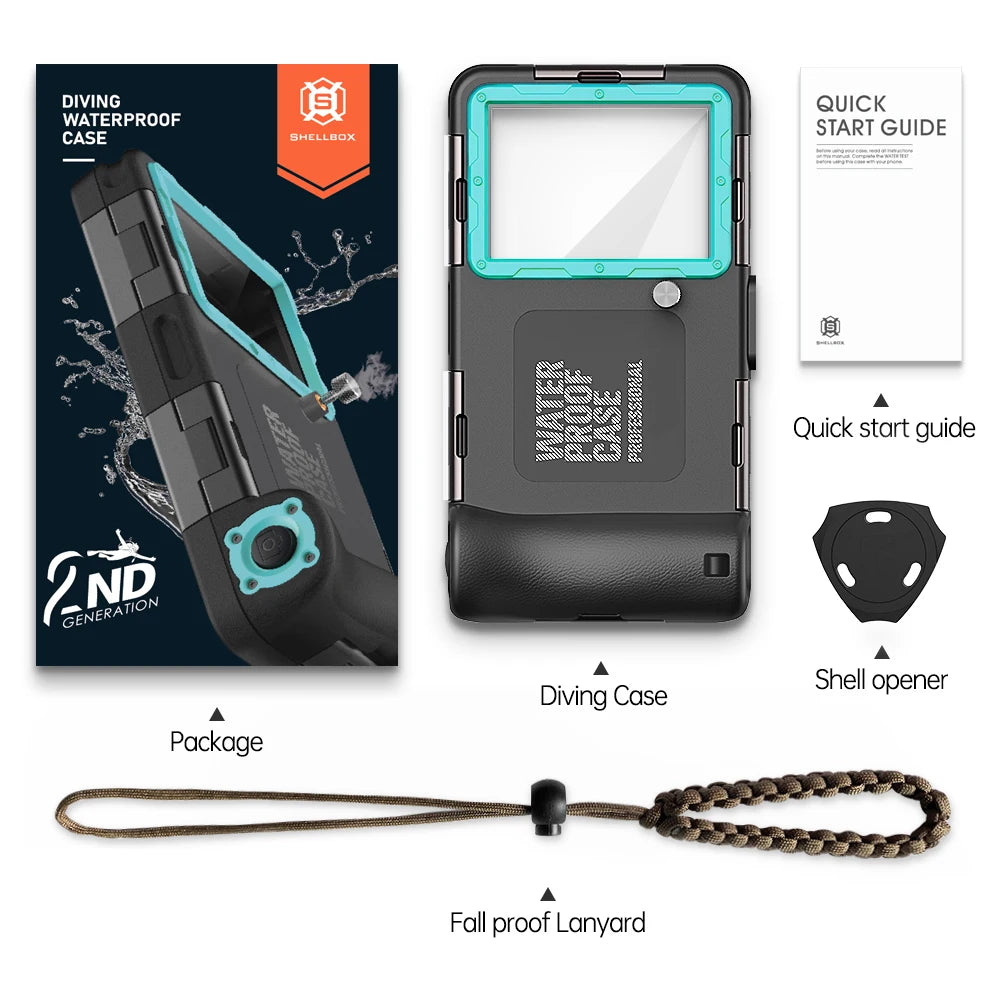 Shellbox Waterproof Diving Phone Case - Durable Underwater Protection