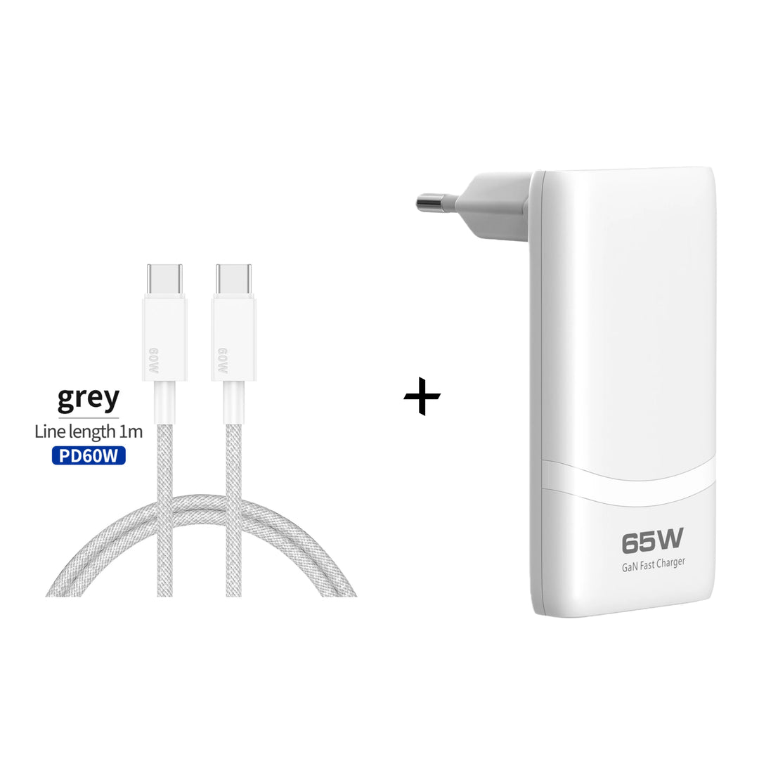 deepartner 65W GaN Dual USB-C Charger - Foldable Plug