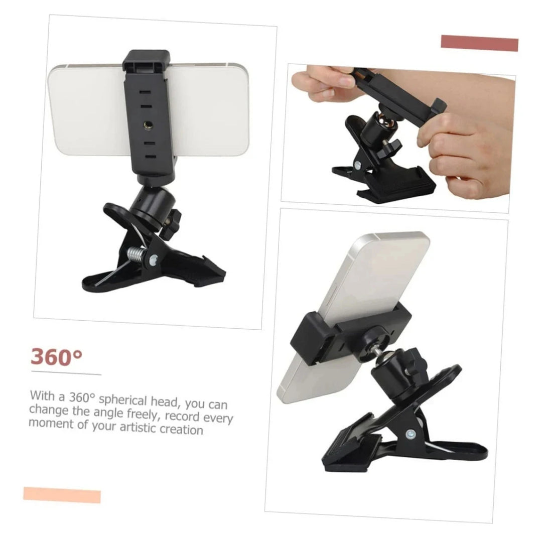 Miwayer Guitar Headstock Phone Holder – 360° Live Stream Bracket Tripod Clip