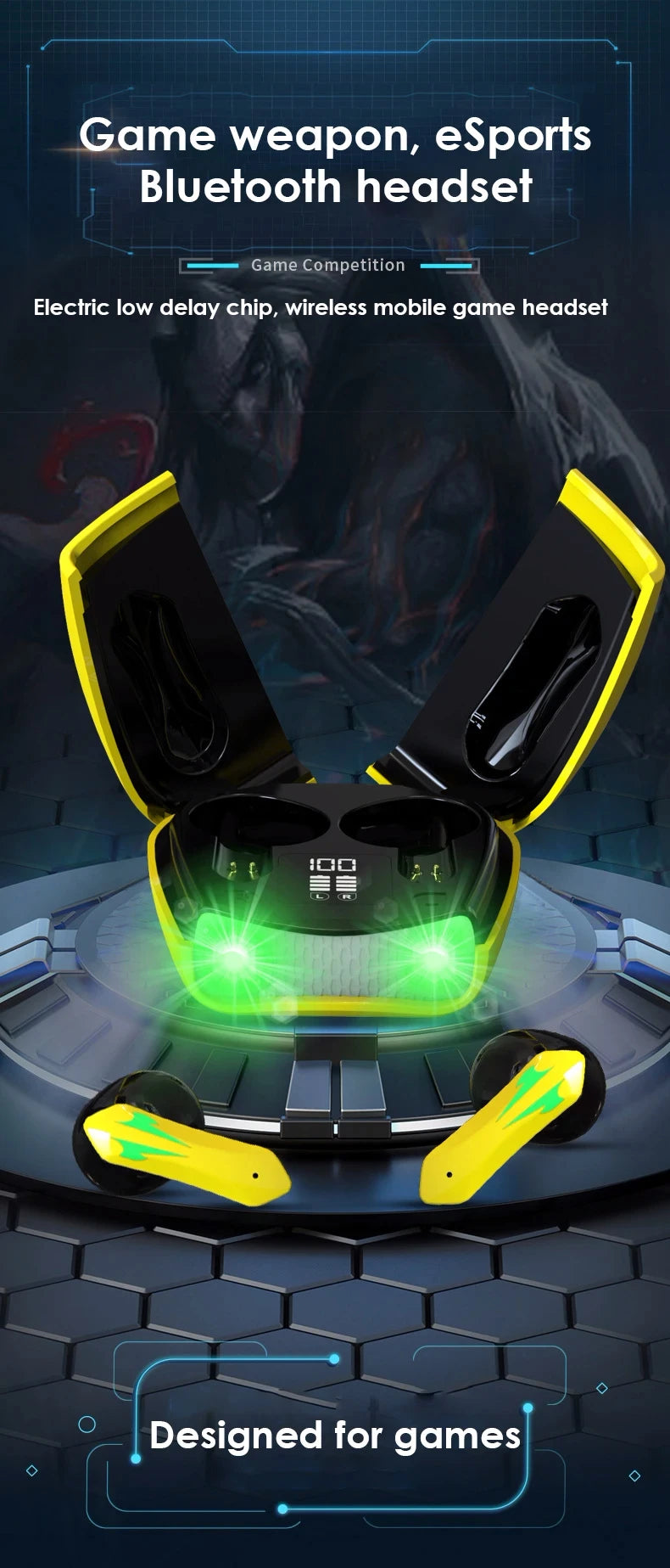 Gaming Earbuds X16 Pro Low-Latency Bluetooth 5.2 LED Case - JEFF's Favorite Picks