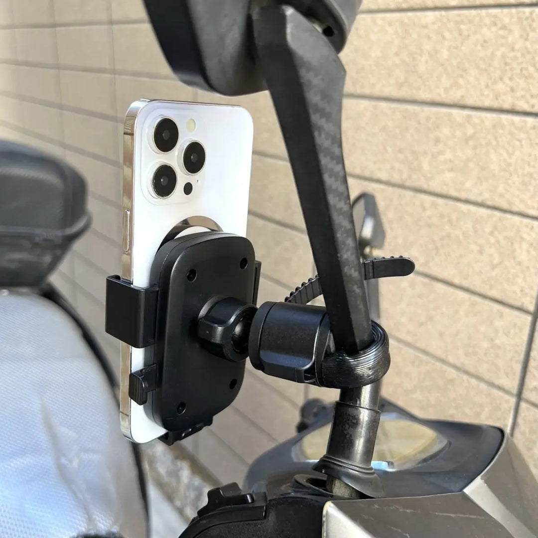 Motorcycle Phone Holder – Quick Release Mirror Mount GPS Bracket Universal