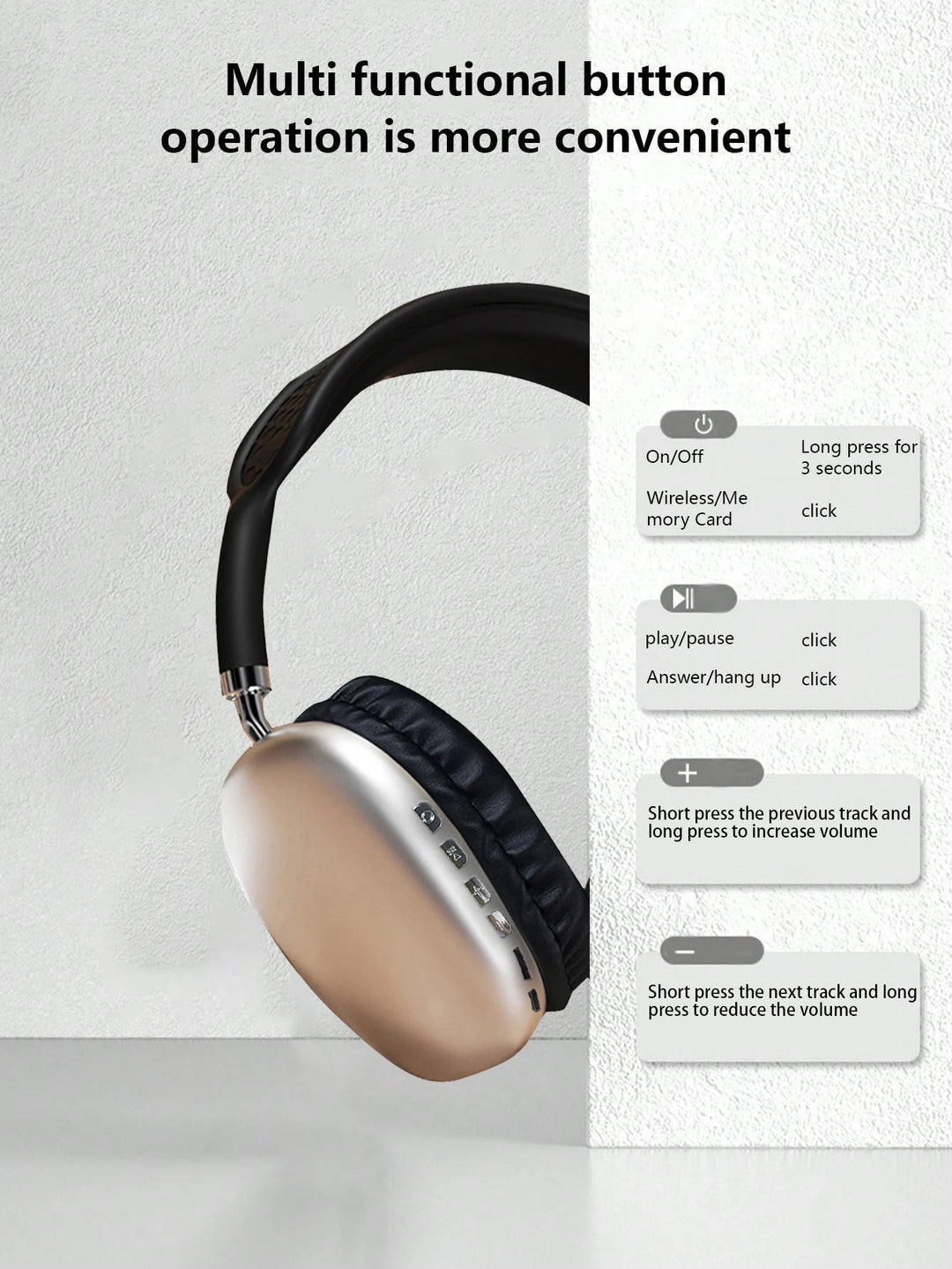 T-WOLF ANC Bluetooth Headphones