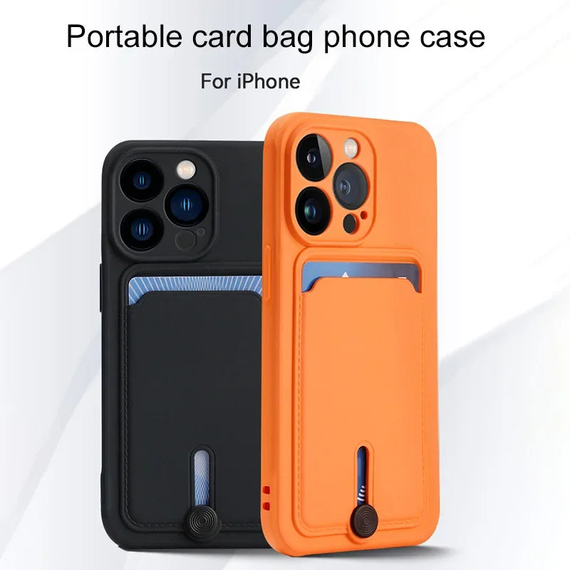 iPhone 16 15 14 Silicone Card Holder Case with Full Camera Protection — iPhone 16 Silicone Card Holder Case