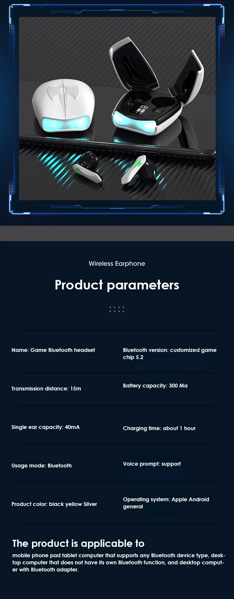 Gaming Earbuds X16 Pro Low-Latency Bluetooth 5.2 LED Case - JEFF's Favorite Picks