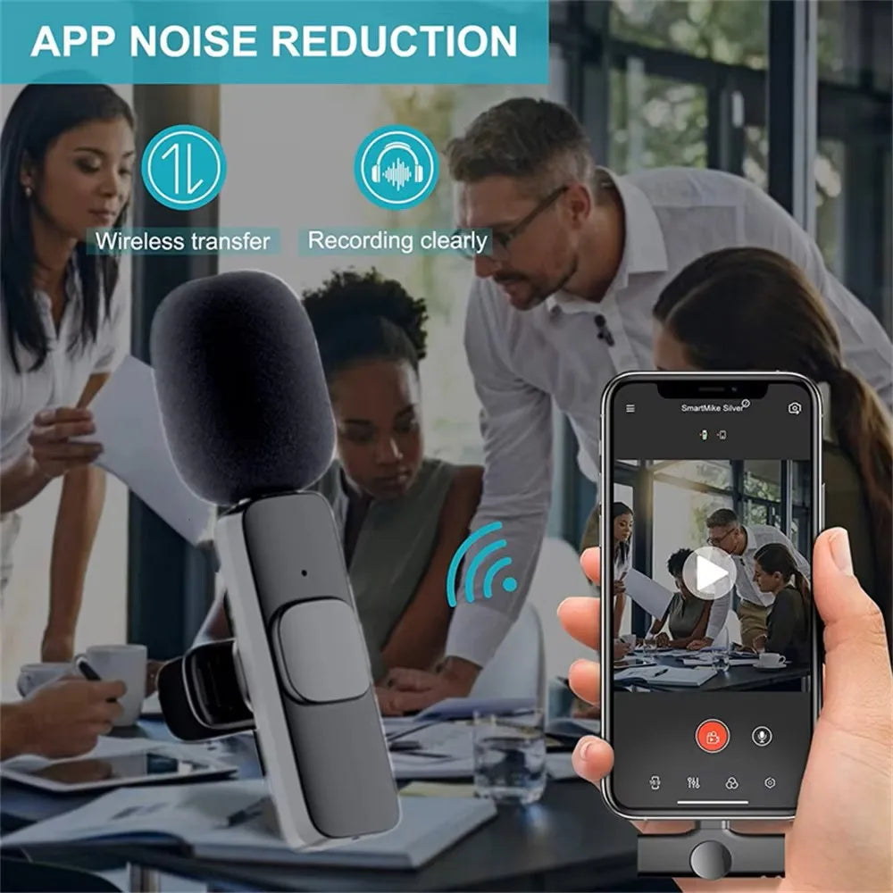 Lenovo Wireless Lavalier Microphone | Mini Clip-On Mic for iPhone Android Live Stream
