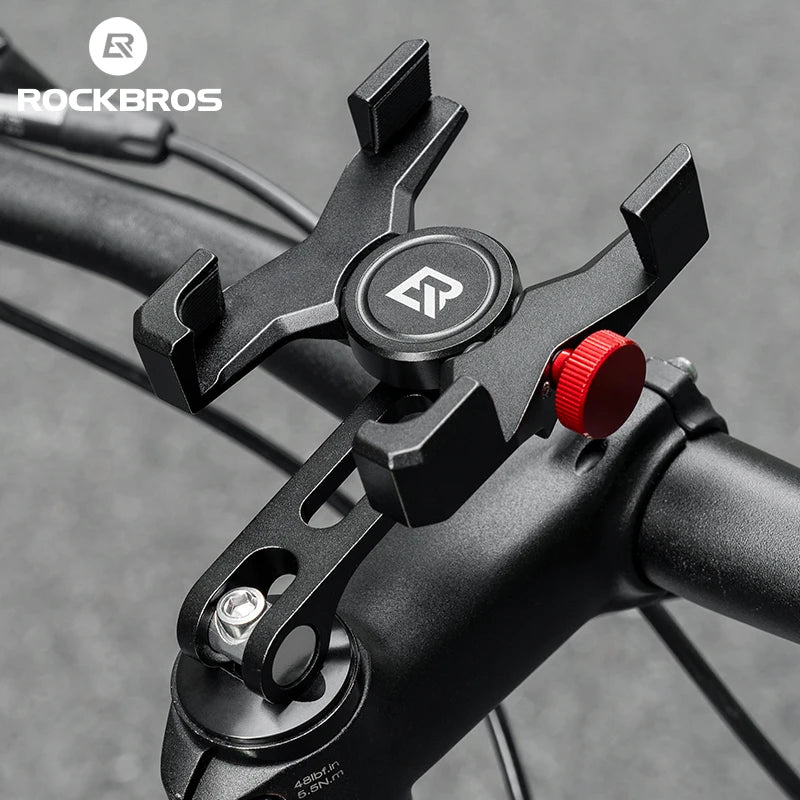 ROCKBROS Aluminum Bike Phone Mount – 360° Rotation Holder 4.7-7.09"