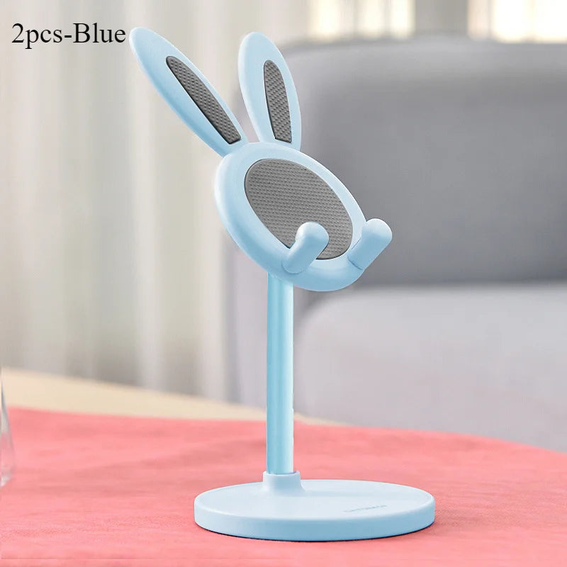 Cute Rabbit Desktop Phone Stand | Height Adjustable Tablet Holder | Ergonomic Desk Accessory
