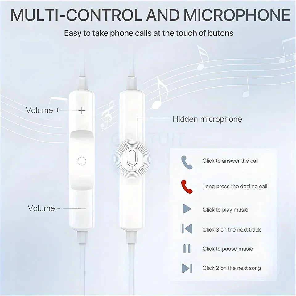 KADIXI 3.5mm Wired In-Ear Headphones