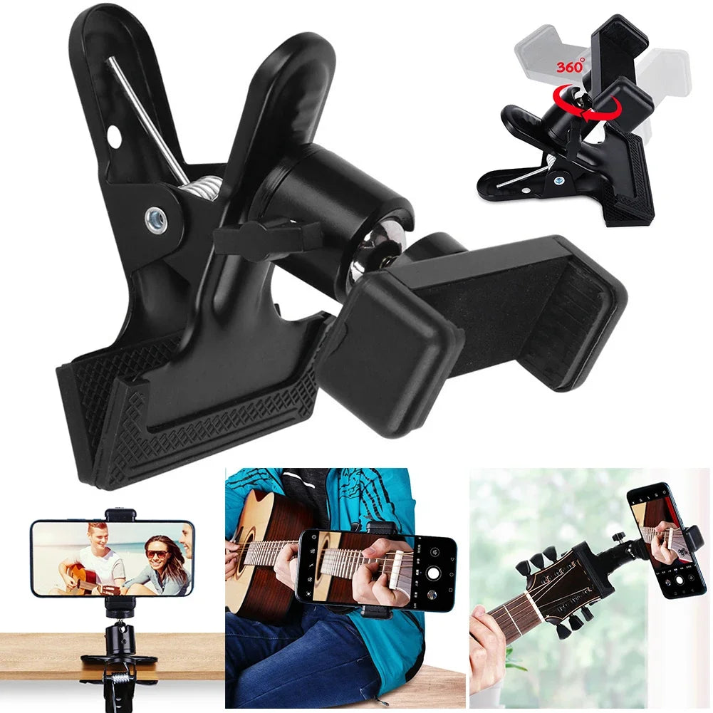 Hands-Free Recording for Musicians - Guitar Headstock Phone Holder