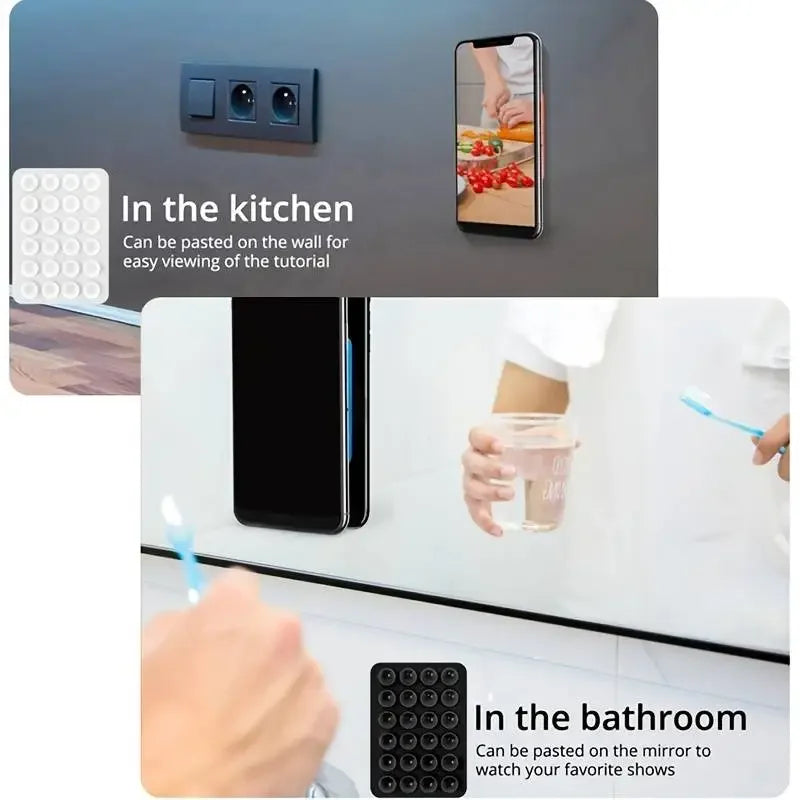 Silicone Suction Cup Phone Holder with Strong Suction for Mirror, Wall and Glass