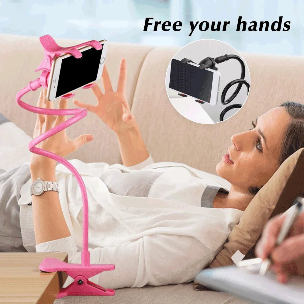 Flexible Phone Holder - Adjustable 28" Gooseneck Phone Mount for Bed and Desk