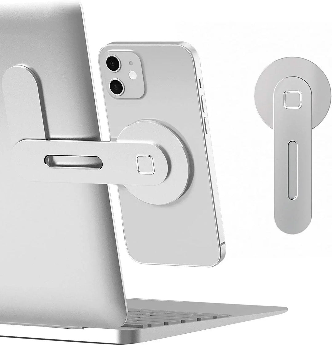 2025 Magnetic Laptop Monitor Phone Holder | Slim Foldable Side Mount | iPhone 14 13 12 Universal