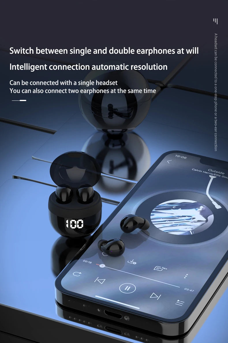 OLOEY Mini TWS Bluetooth 5.3 Earbuds - Compact Noise Cancellation
