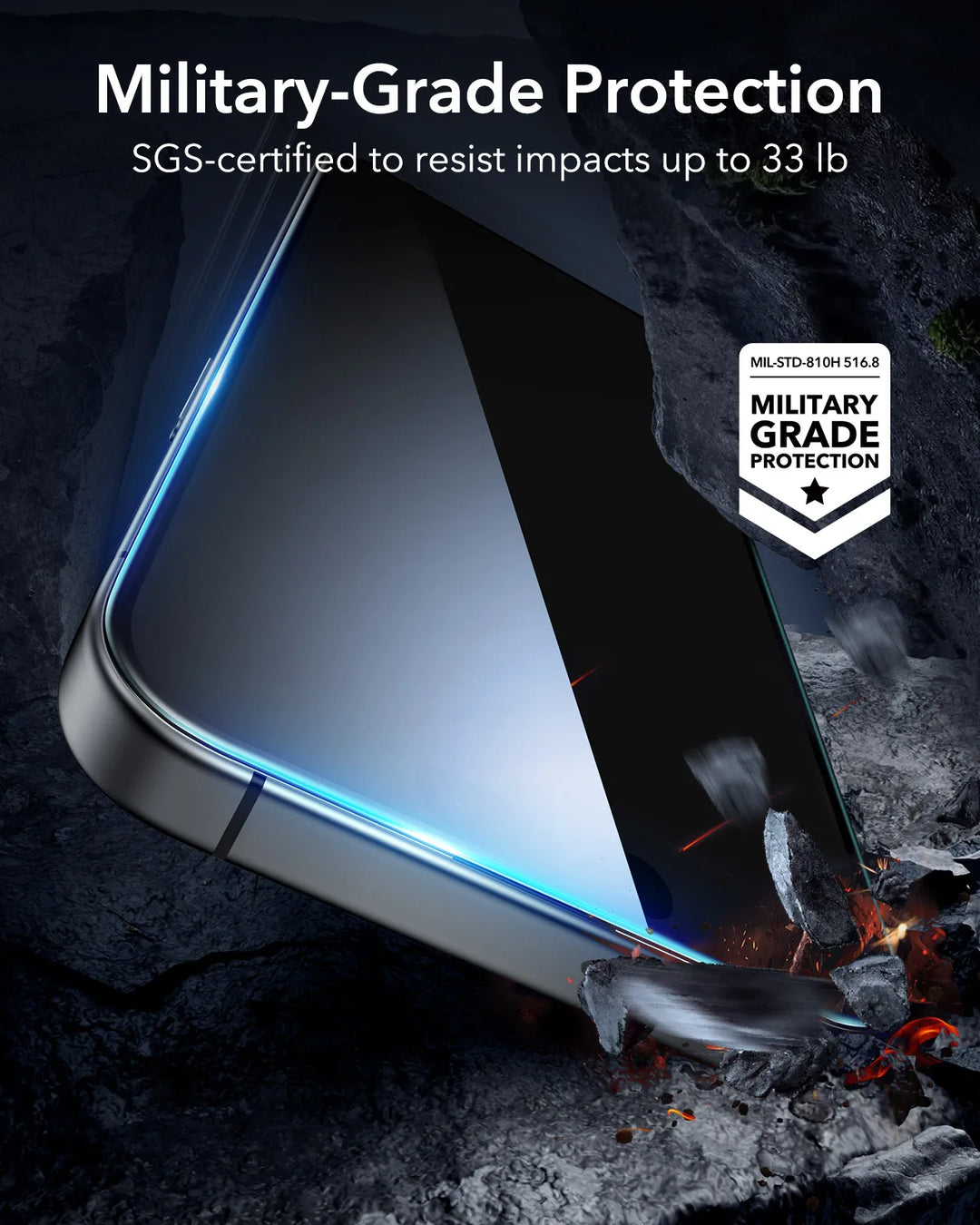 ESR Tempered Glass Screen Protector iPhone 17 16 15 14 13 Pro Max HD Clear Anti-Spy Privacy Film